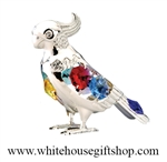 Silver Colored Parrot Ornament or Desk Model with SwarovskiÂ® Crystals