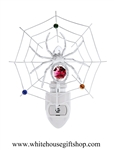Silver Spider on a Web Nightlight with SwarovskiÂ® Crystals