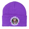 Purple Knit Beanie Hat with Seal of the President