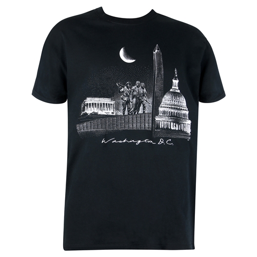 T-Shirt Black, American Statues in Washington D.C.-Close Out Sale
