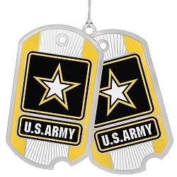 Army Ornament, USA, Military ornaments ARMY GO, high quality silver finish, Made in America