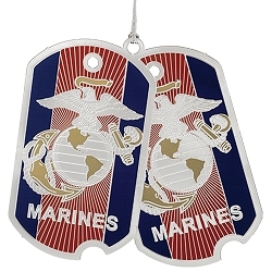 Marine Ornament, USA, Military ornaments Marine, high quality silver finish, Made in America