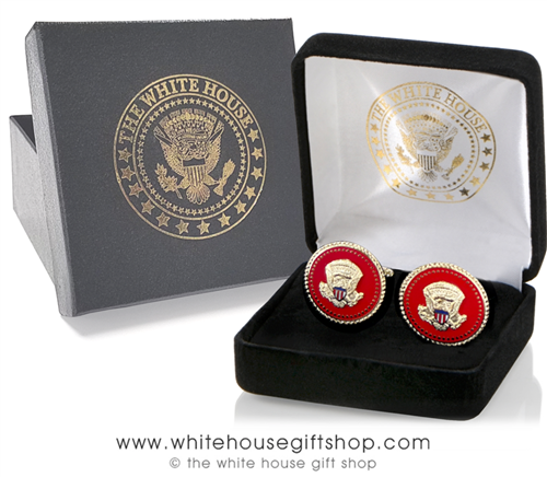 Red Presidential Guest Style Eagle Seal Cufflinks