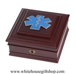 EMS,  Emergency Medical Services Award First Responder Jewelry Keepsake Box, Made in America, USA, Fine Wood, from White House Gift Shop, Gift Boxed