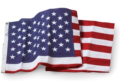Flags, Outdoor 5 x 9.5' Nylon,  United States Flag, Made in the USA,  Densely Embroidered Stars, Durable Nylon  Designed for Daily, Year-Round Display, with White House Gift Shop, Est. 1946 Official Seal, 100% American Made 60-100-06915