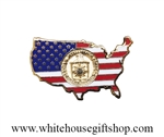 Flag with CIA Shield Inset, Langley Field Item from Campus, Includes 2 Piece Velvet Display Box
