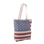 Flag, American Flag  Tote, Grocery Carry Bag,  Fully Lined, Zippered,  Large17" Long x 15" Wide, Shoulder Strap, 3 interior pockets