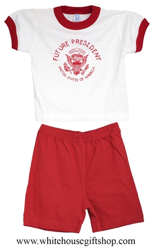 Future President Shirt & Short Set Red
