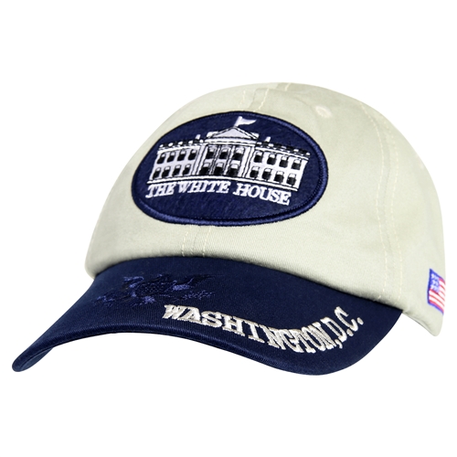 White House Architecture Hat, Tan & Blue - Imported  CLOSE OUT SALE