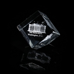 White House ANGULAR CUBE Glass Holographic Paperweight