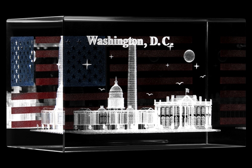 American Flag Glass Cube-Hologram-Giannini-Photographer-White House