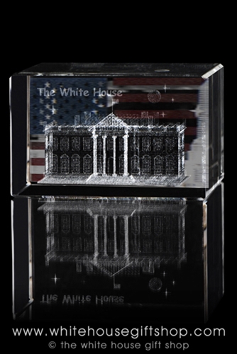 American Flag Glass Cube-Hologram-Giannini-Photographer-White House