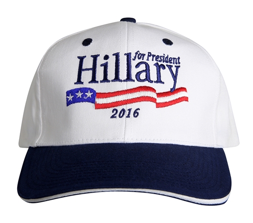 Hillary Clinton for President, white Signature hat or cap from the White House Gift Shop and Gifts Collection for Presidential Campaign 2016 and Inauguration 2017/