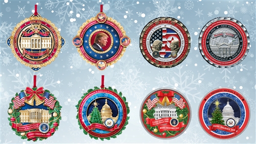 The Complete White House Ornament Collection Set for 2018 from the White House Gift Shop, Merry Christmas from the White House, Share Christmas with the Families of President Donald J. Trump and Vice President Michael, Mike, Pence, Historical Association