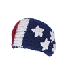 American Flag Headband, USA RED WHITE BLUE KNIT EAR CAP