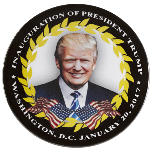 President Donald J. Trump and Vice President Pence Inauguration Official Button with Ribbon from the White House Gift Shop