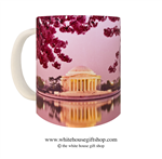 The Thomas Jefferson Memorial Washington D.C. Cherry Blossom Coffee Mug, Designed at Manufactured by the White House Gift Shop, Est. 1946. Made in the USA