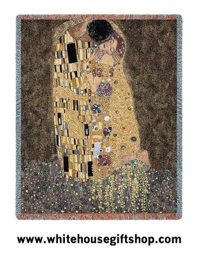 Gustav Klimt "The Kiss" Tapestry Blanket Throw, SALE