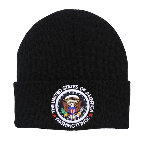 Knit Beanie Hat with Seal of the President