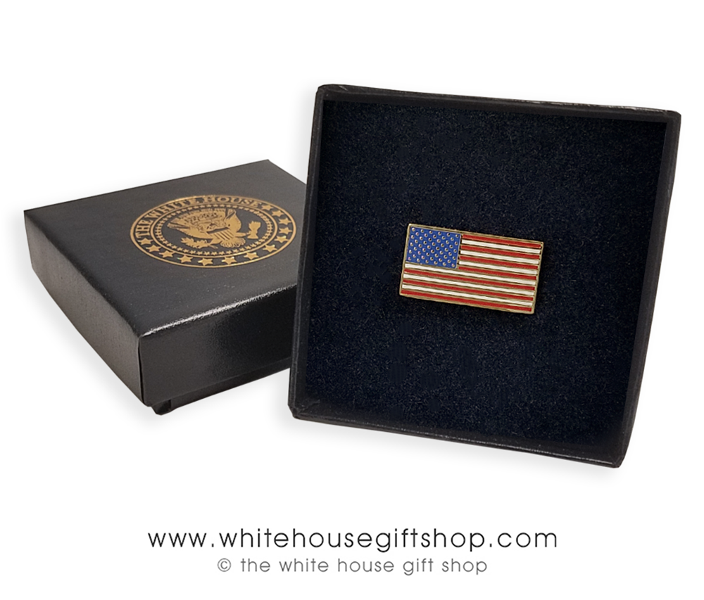 USA Flag Pin as Worn by President Obama & Style Worn by President Joseph R.  Biden, Engraving on Reverse