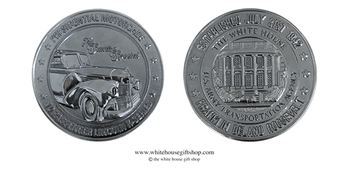 Commemorative Coin, U.S. Army Transportation Agency, Presidential Motorcade, Official White House Gift Shop Est by Secret Service Agents