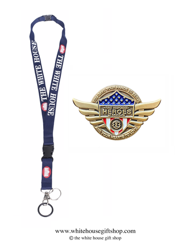 First Responders Heroes of COVID-19, Gold Pin for Lanyard, Uniform, or Lapel