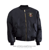 Presidential Bomber,  MA-1 Flight Jacket, Reversible Orange, White House Eagle Seal, Navy Blue, Embroidered in USA