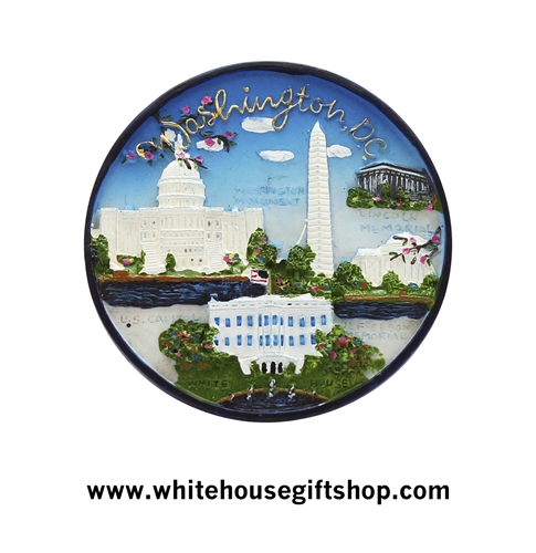 Magnet, Ceramic, White House, Lincoln Memorial, Washington Monument, Jefferson Memorial, U.S. Capitol, Washington D.C.,SALE