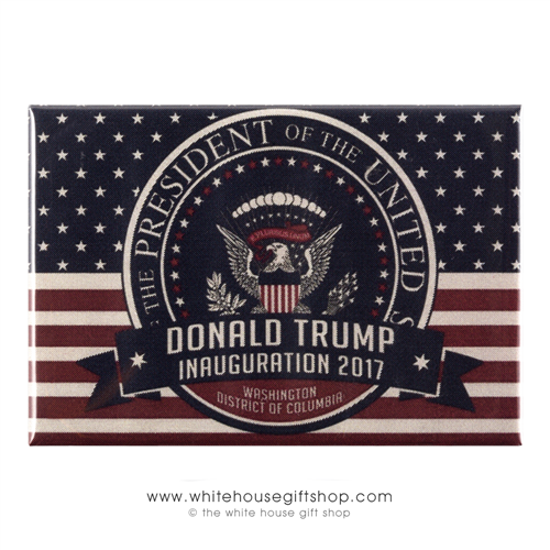 Made in the USA, American Flag with President Donald J. Trump Inauguration Magnet, The White House Gift Shop