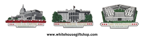 Magnet, White House. U.S Capitol Building, Pentagon, Set of Three, Flexible