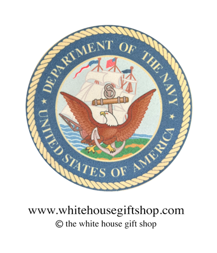Department of the Navy Coasters Set of 4, Designed at Manufactured by the White House Gift Shop, Est. 1946. Made in the USA