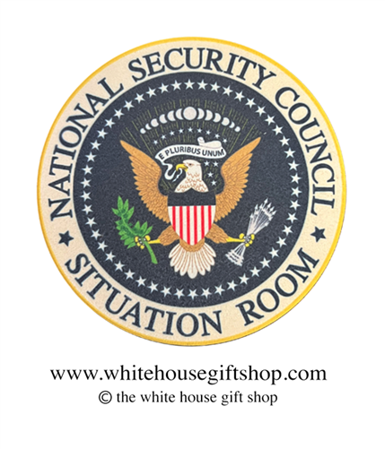 National Security Council Situation Room Coasters Set of 4, Designed at Manufactured by the White House Gift Shop, Est. 1946. Made in the USA