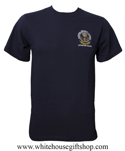 National Security Council White House Situation Room Cotton T-Shirt Made in USA, midnight navy blue
