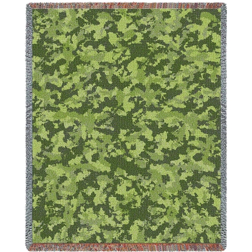 Military CAMO blanket throw, desert camouflage, Made in USA, Luxury soft 100% cotton, machine wash and dry, veteran or military gift