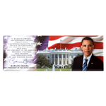 President Barack Obama, 44th President, Oath of Office Photo Magnet with Full Text, 4.5" x 1.5"
