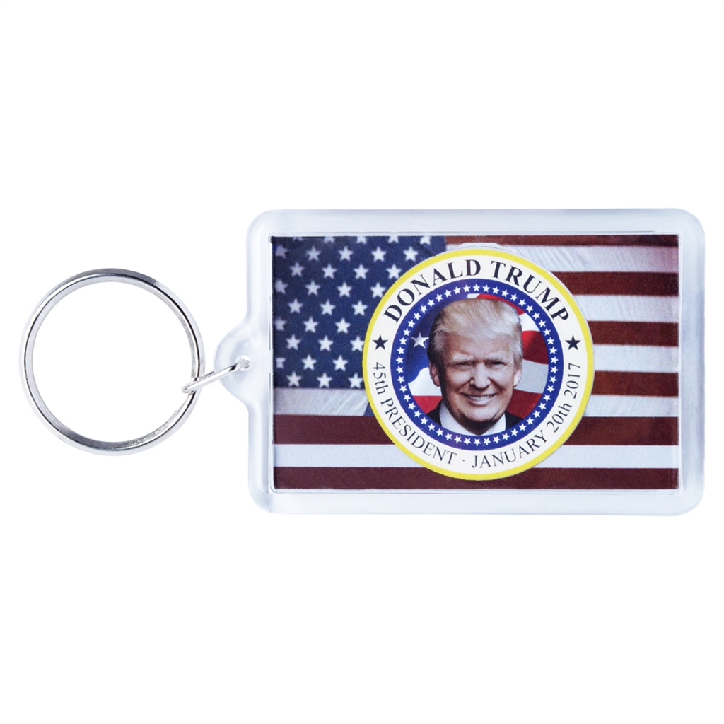 Donald Trump 45th President Inauguration Keychain with American Flag and  Inauguration Seal