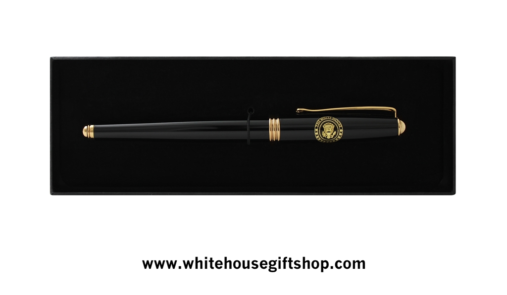 White House Journal Book & Presidential Black Lacquer Presidential Roller  Ball Pen Set, White House Seal, Soft Simulated Italian Leather, Terra  Cotta