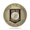 POW, MIA Challenge Coin, clear protective capsule case, 1.5" diameter bronze and enamel finish, engravable, from official White House Gift Shop since 1946