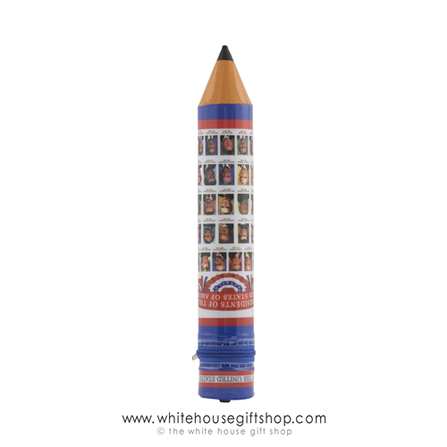 All Presidents Pencils Gift Set, Includes President Trump, Obama, 10 pencils and zippered case, from White House Gift Shop original official store, Democrats and Republicans.