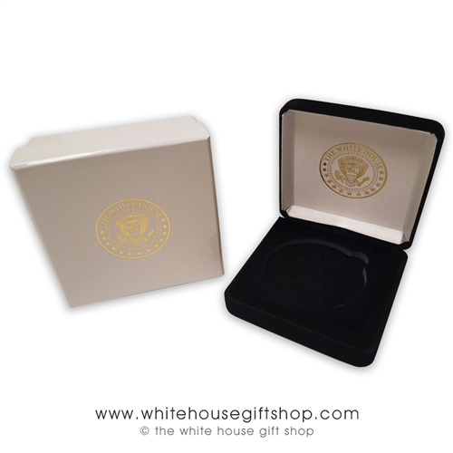 BLACK VELVET CUSTOM COIN PRESENTATION CASE, FOR COLLECTOR COINS, FITS 2 1/4" SIZE DIAMETER COIN,  QUALITY VELVET AND OUTER 2-PIECE BOX