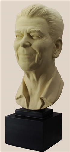 Bust, Ronald Reagan, 40th President of the United States,17.5" White Cast Stone