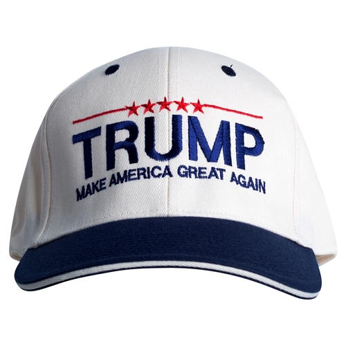 Donald J. Trump, Hat, cream hat-Make America-Great-Again-from official white house gifts and gift shop-historical collection.