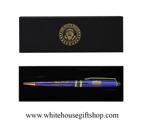 PRESIDENT DONALD J. TRUMP 45TH PRESIDENT SIGNATURE WITH WHITE HOUSE ARCHITECTURE PEN