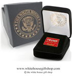45th President Donald J. Trump Rectangle Lapel Pin,  custom White House Jewelry Box, Select Package Style