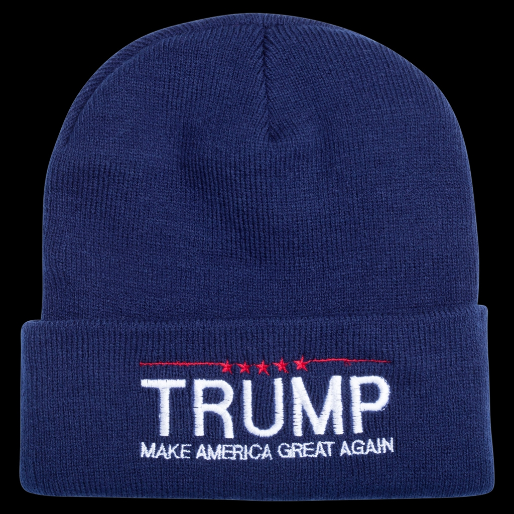 Hat, Donald J. Trump Knit Ski Cap, Blue, Beanie, Make America Great Again,  Embroidered in USA