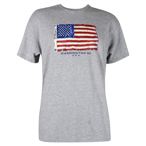 American Flag T-Shirt - Light Gray