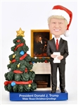 President Donald J. Trump, White House Christmas Bobble, Doll, Nodder, Features Donald Trump Addressing the Nation in the State Dining Room with Two Christmas Trees, President Lincoln Portrait, Fireplace and Mantle