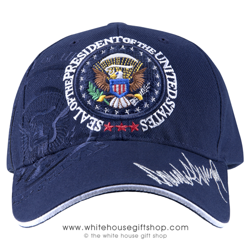 President Donald J. Trump Inauguration Day Hat, Navy Blue, January 20, 2017, Embroidered in USA. From the Official White House Gift Shop Inauguration Store Presidential Gifts Hats and Accessories Collection