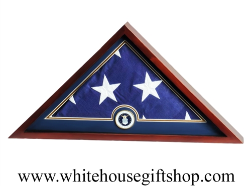 US Flag Display Case with Air Force Medallion