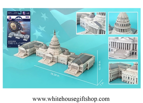 US Capitol Building 3D Puzzle, 132 Pieces, Newest Capitol Set!